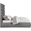 Bowery Hill Contemporary Soft Grey Chenille Fabric Queen Bed