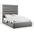 Bowery Hill Contemporary Soft Grey Chenille Fabric Queen Bed