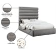 Bowery Hill Contemporary Soft Grey Chenille Fabric Queen Bed