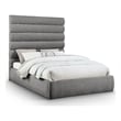 Bowery Hill Contemporary Soft Grey Chenille Fabric Queen Bed
