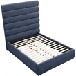Bowery Hill Contemporary Deep Channel Tufted Soft Navy Chenille Fabric Full Bed