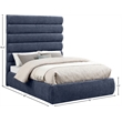 Bowery Hill Contemporary Deep Channel Tufted Soft Navy Chenille Fabric Full Bed