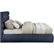 Bowery Hill Contemporary Deep Channel Tufted Soft Navy Chenille Fabric King Bed