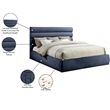 Bowery Hill Contemporary Deep Channel Tufted Soft Navy Chenille Fabric King Bed