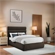 Bowery Hill Contemporary Deep Channel Tufted Rich Brown Boucle Fabric Full Bed