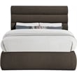Bowery Hill Contemporary Deep Channel Tufted Rich Brown Boucle Fabric Full Bed