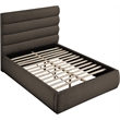 Bowery Hill Contemporary Deep Channel Tufted Rich Brown Boucle Fabric Full Bed