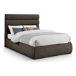 Bowery Hill Contemporary Deep Channel Tufted Rich Brown Boucle Fabric Full Bed