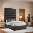 Bowery Hill Contemporary Deep Channel Tufted Rich Brown Boucle Fabric Full Bed