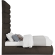 Bowery Hill Contemporary Deep Channel Tufted Rich Brown Boucle Fabric Full Bed
