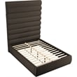 Bowery Hill Contemporary Deep Channel Tufted Rich Brown Boucle Fabric Queen Bed