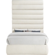 Bowery Hill Contemporary Deep Channel Tufted Rich Cream Boucle Fabric Full Bed