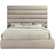 Bowery Hill Contemporary Soft Beige Chenille Fabric King Bed