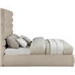 Bowery Hill Contemporary Soft Beige Chenille Fabric King Bed