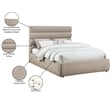 Bowery Hill Contemporary Soft Beige Chenille Fabric Queen Bed