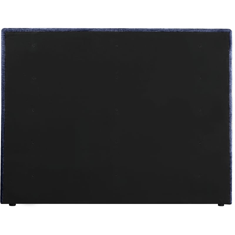 Bowery Hill Contemporary Soft Navy Chenille Fabric Queen Bed