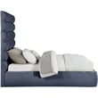 Bowery Hill Contemporary Soft Navy Chenille Fabric Queen Bed