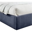 Bowery Hill Contemporary Soft Navy Chenille Fabric Queen Bed