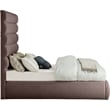 Bowery Hill Contemporary Upholstered Brown Linen Textured Fabric Full Bed