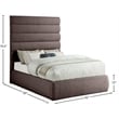 Bowery Hill Contemporary Upholstered Brown Linen Textured Fabric Full Bed