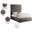 Bowery Hill Contemporary Upholstered Brown Linen Textured Fabric Full Bed