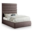 Bowery Hill Contemporary Upholstered Brown Linen Textured Fabric Full Bed
