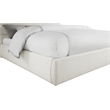 Bowery Hill Contemporary Upholstered Cream Linen Textured Fabric King Bed