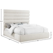 Bowery Hill Contemporary Upholstered Cream Linen Textured Fabric King Bed