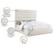 Bowery Hill Contemporary Upholstered Cream Linen Textured Fabric King Bed