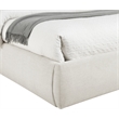Bowery Hill Contemporary Upholstered Cream Linen Textured Fabric Queen Bed