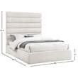 Bowery Hill Contemporary Upholstered Cream Linen Textured Fabric Queen Bed