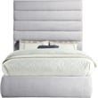 Bowery Hill Contemporary Upholstered Grey Linen Textured Fabric Full Bed