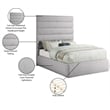 Bowery Hill Contemporary Upholstered Grey Linen Textured Fabric Full Bed
