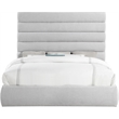 Bowery Hill Contemporary Upholstered Grey Linen Textured Fabric King Bed