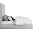 Bowery Hill Contemporary Upholstered Grey Linen Textured Fabric King Bed
