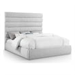 Bowery Hill Contemporary Upholstered Grey Linen Textured Fabric King Bed