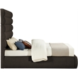 Bowery Hill Contemporary Deep Channel Tufted Rich Brown Boucle Fabric Queen Bed