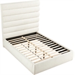 Bowery Hill Contemporary Deep Channel Tufted Rich Cream Boucle Fabric Queen Bed