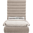 Bowery Hill Contemporary Soft Beige Chenille Fabric Full Bed