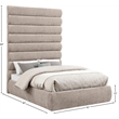 Bowery Hill Contemporary Soft Beige Chenille Fabric Full Bed
