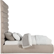 Bowery Hill Contemporary Soft Beige Chenille Fabric Queen Bed