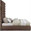 Bowery Hill Contemporary Soft Brown Chenille Fabric King Bed