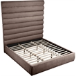 Bowery Hill Contemporary Soft Brown Chenille Fabric King Bed