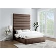 Bowery Hill Contemporary Soft Brown Chenille Fabric Queen Bed