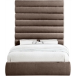 Bowery Hill Contemporary Soft Brown Chenille Fabric Queen Bed