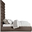 Bowery Hill Contemporary Soft Brown Chenille Fabric Queen Bed