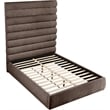 Bowery Hill Contemporary Soft Brown Chenille Fabric Queen Bed