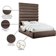 Bowery Hill Contemporary Soft Brown Chenille Fabric Queen Bed