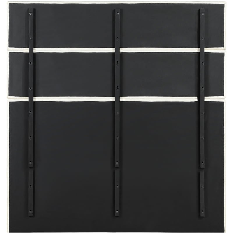 Bowery Hill Contemporary Soft Cream Chenille Fabric King Bed