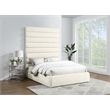 Bowery Hill Contemporary Soft Cream Chenille Fabric Queen Bed